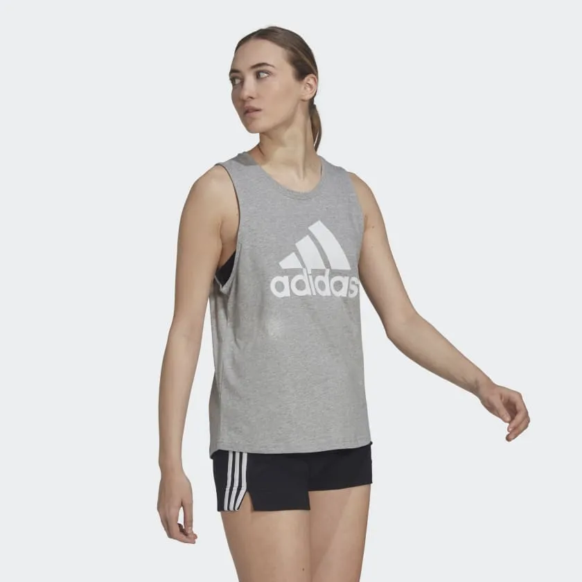 ADIDAS WOMEN'S ESSENTIALS BIG LOGO GREY SINGLET