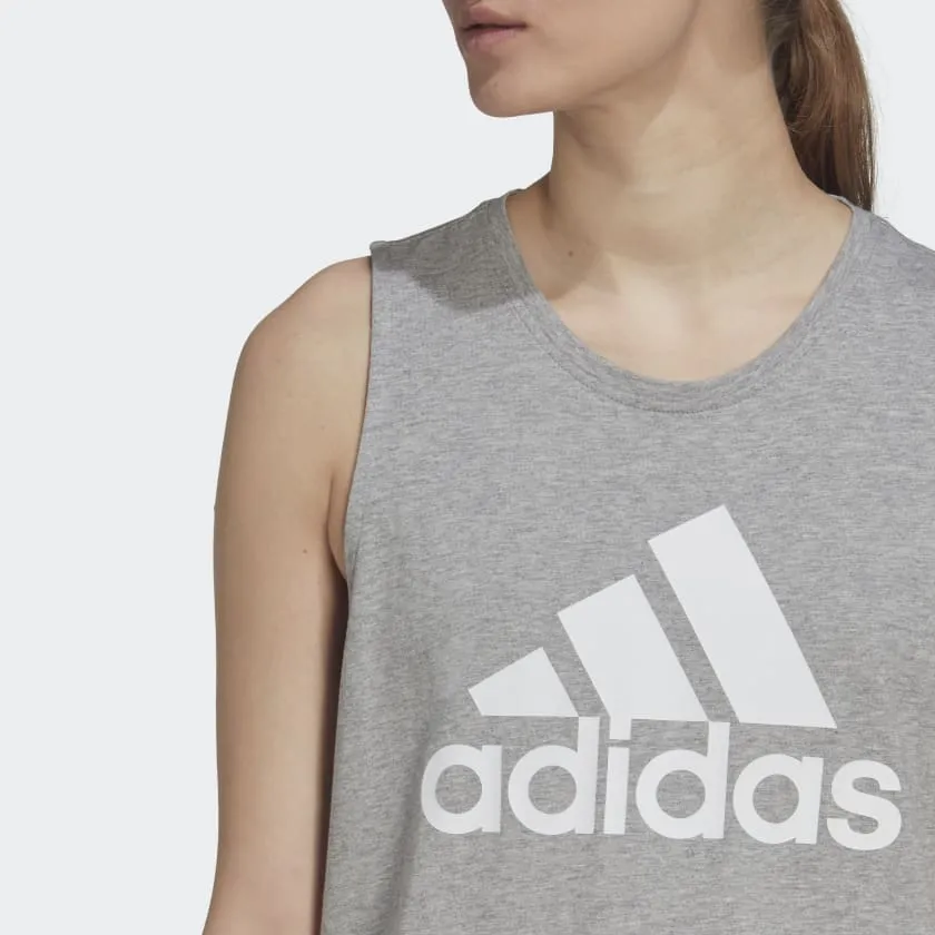 ADIDAS WOMEN'S ESSENTIALS BIG LOGO GREY SINGLET