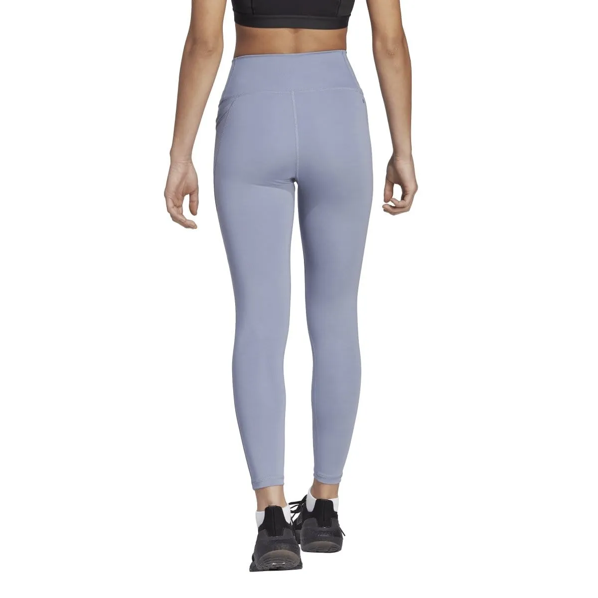 ADIDAS WOMEN'S OPTIME STASH POCKET HIGH-WAISTED 7/8 VIOLET TIGHTS