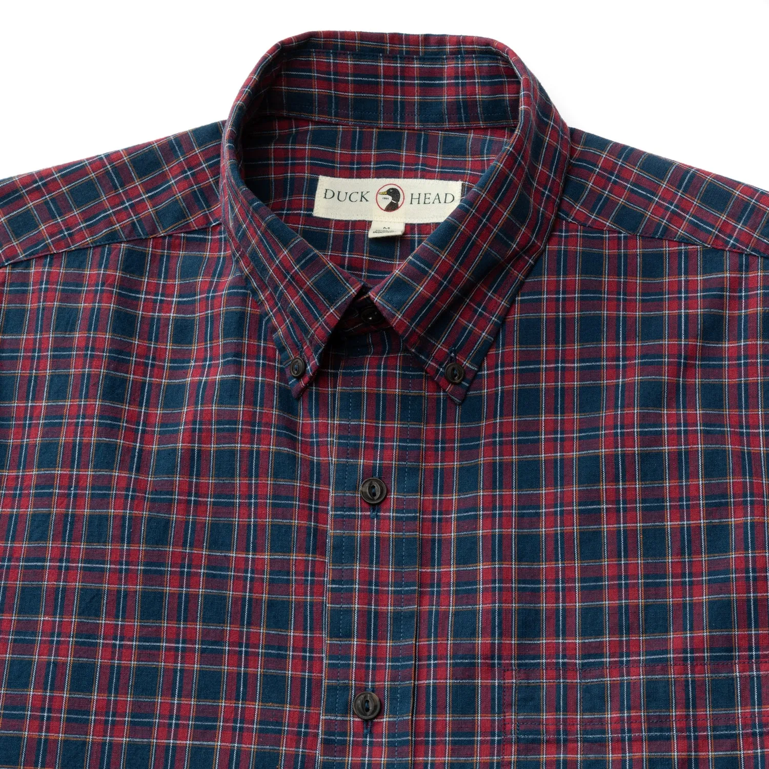 Akins Plaid Cotton Slub Sport Shirt