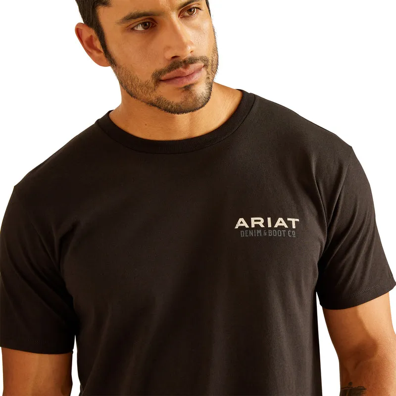 Ariat Mens Black Paisley Shield Graphic T-Shirt - Stylish Comfortable Casual Wear