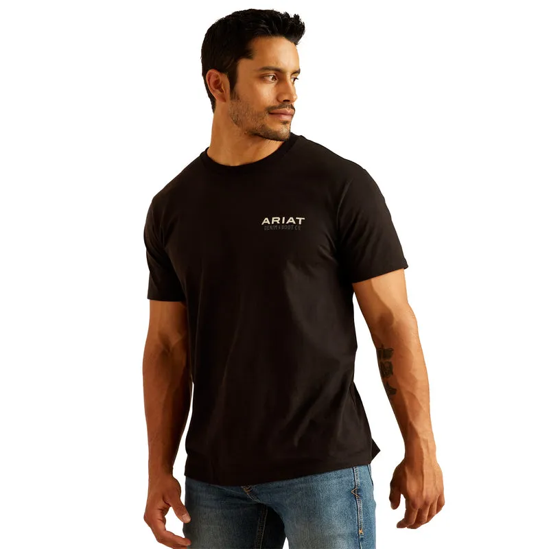 Ariat Mens Black Paisley Shield Graphic T-Shirt - Stylish Comfortable Casual Wear