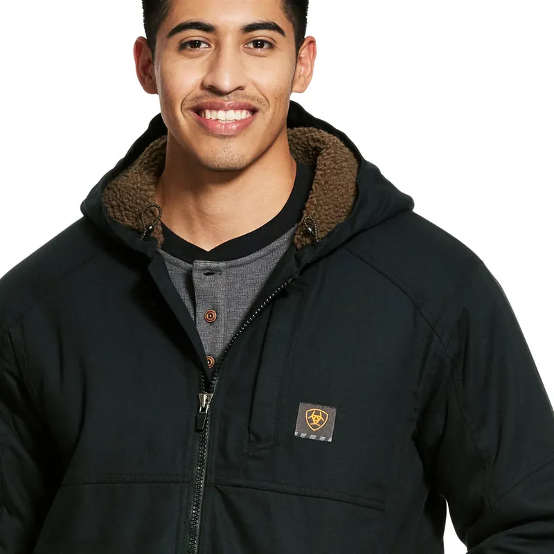 'Ariat' Rebar DuraCanvas Sherpa Lined Jacket - Black