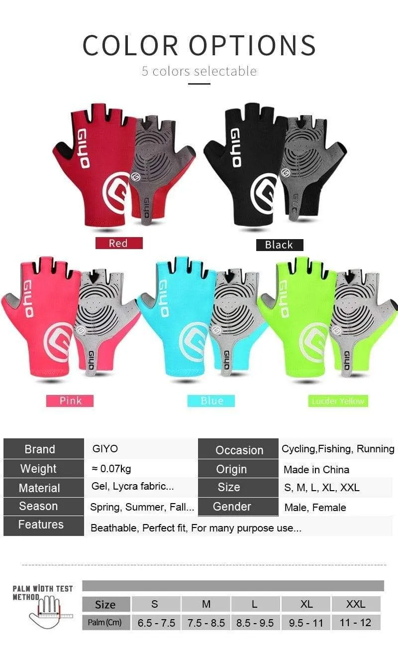 Breaking Wind Cycling Half Finger Gloves Anti-slip Bicycle Mittens Racing Road Bike Glove MTB Biciclet Guantes Ciclismo