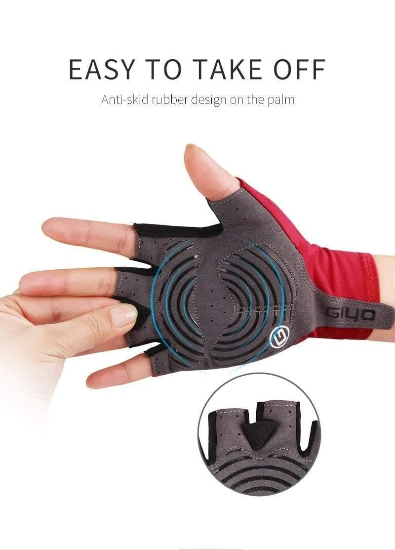 Breaking Wind Cycling Half Finger Gloves Anti-slip Bicycle Mittens Racing Road Bike Glove MTB Biciclet Guantes Ciclismo