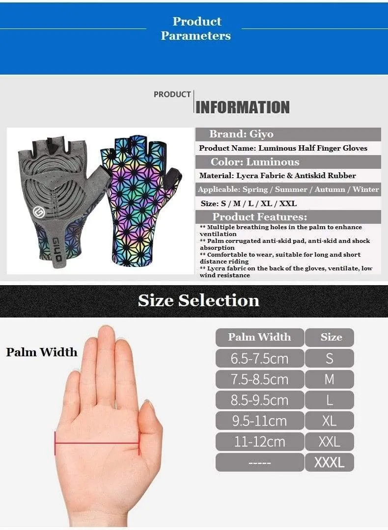 Breaking Wind Cycling Half Finger Gloves Anti-slip Bicycle Mittens Racing Road Bike Glove MTB Biciclet Guantes Ciclismo