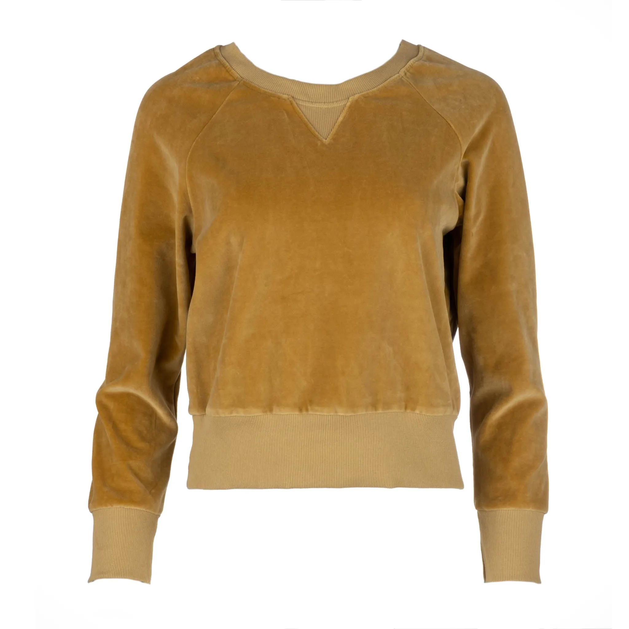 Camel Velour Raglan Sweatshirt