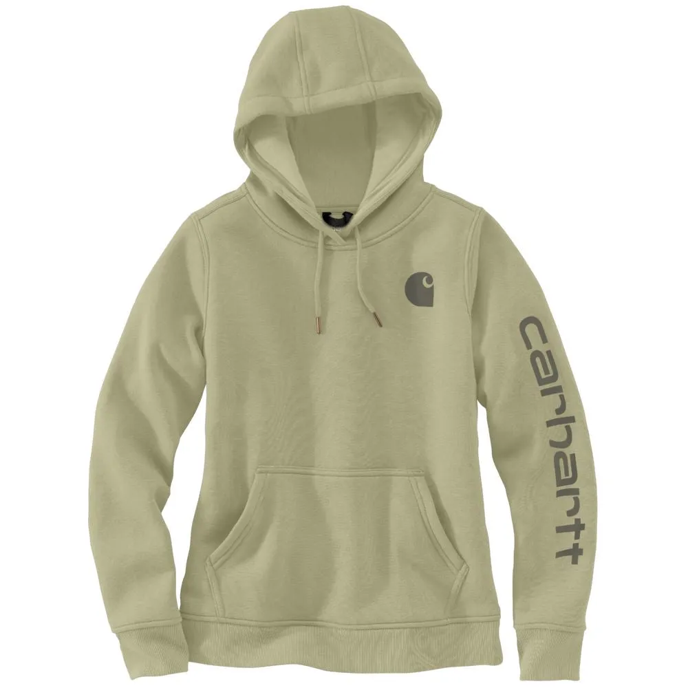 'Carhartt' Women's Clarksburg Sleeve Logo Hoodie - Dried Clay