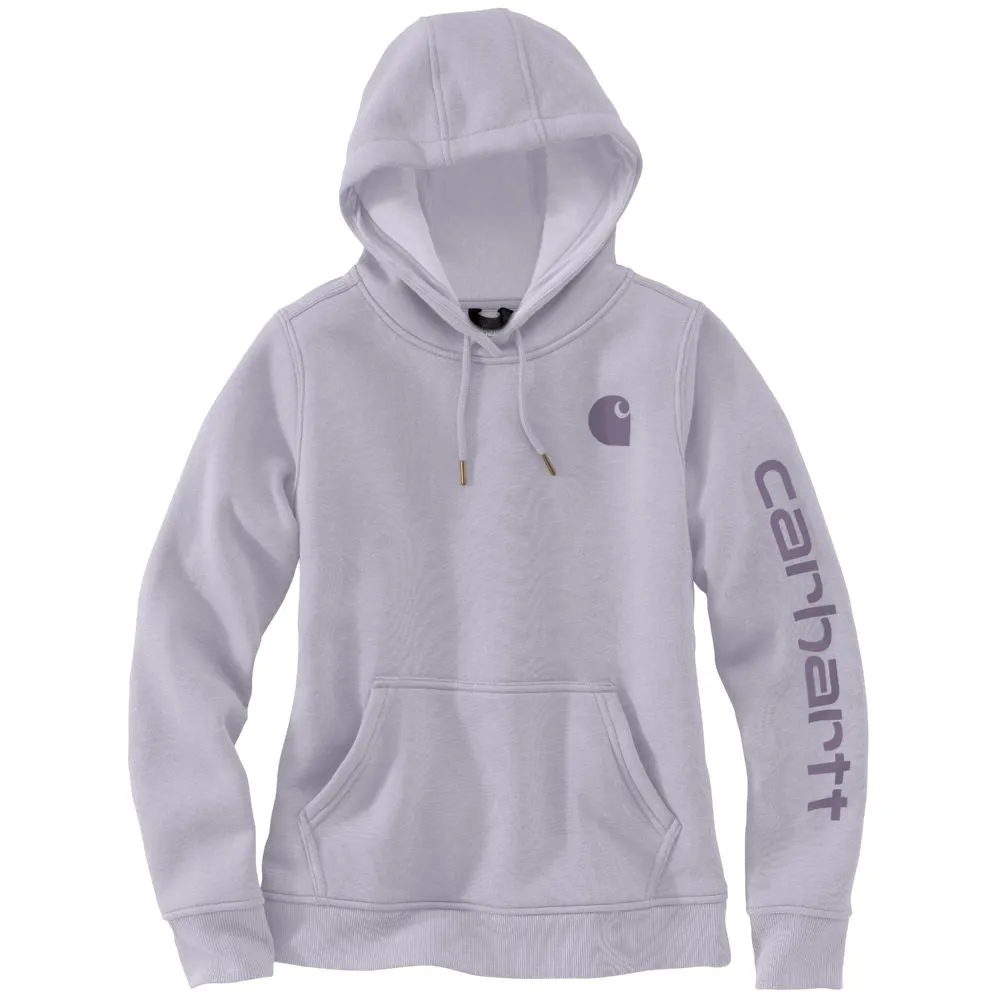 'Carhartt' Women's Clarksburg Sleeve Logo Hoodie - Lilac Haze