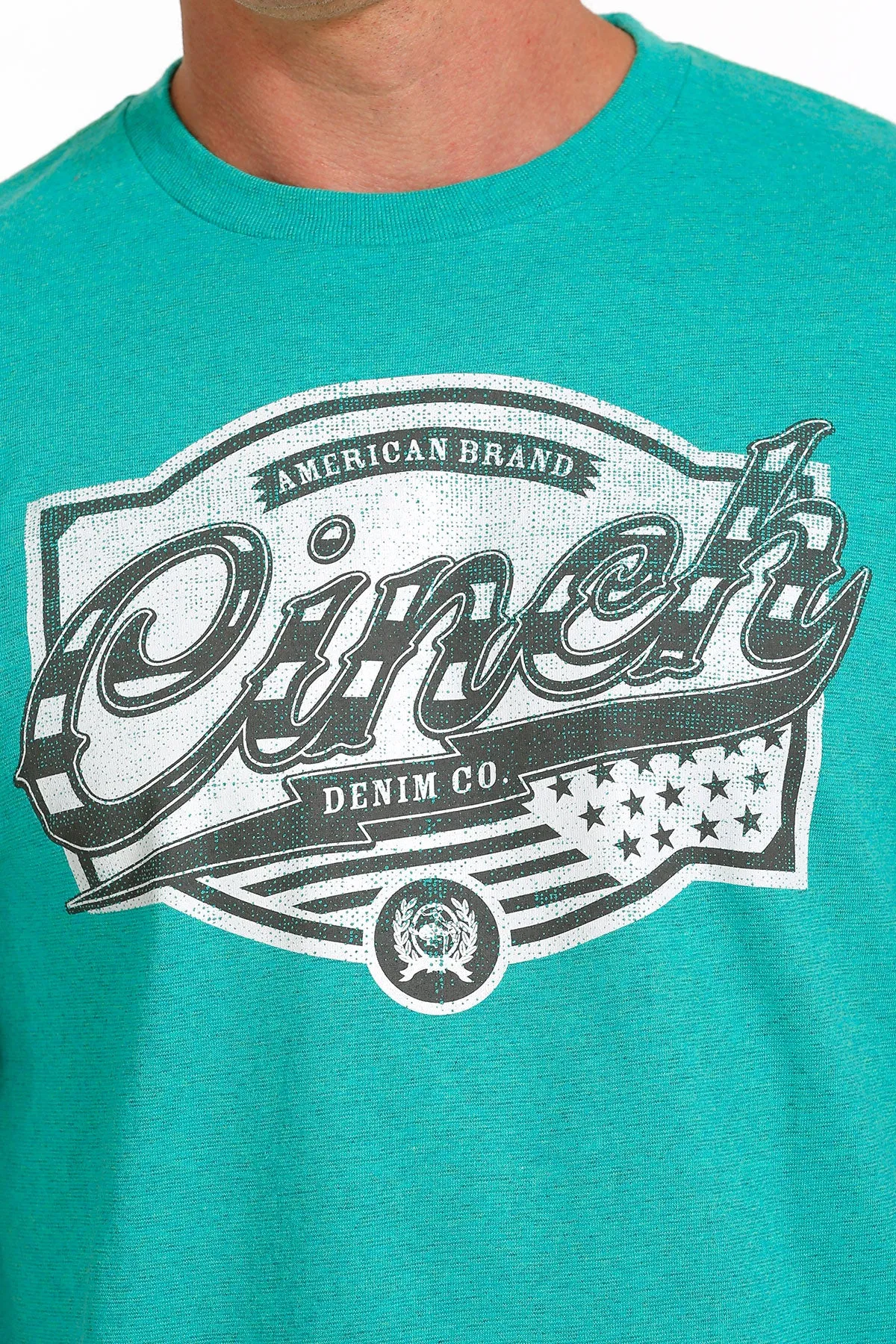 'Cinch' Men's Screen Print T-Shirt - Turquoise