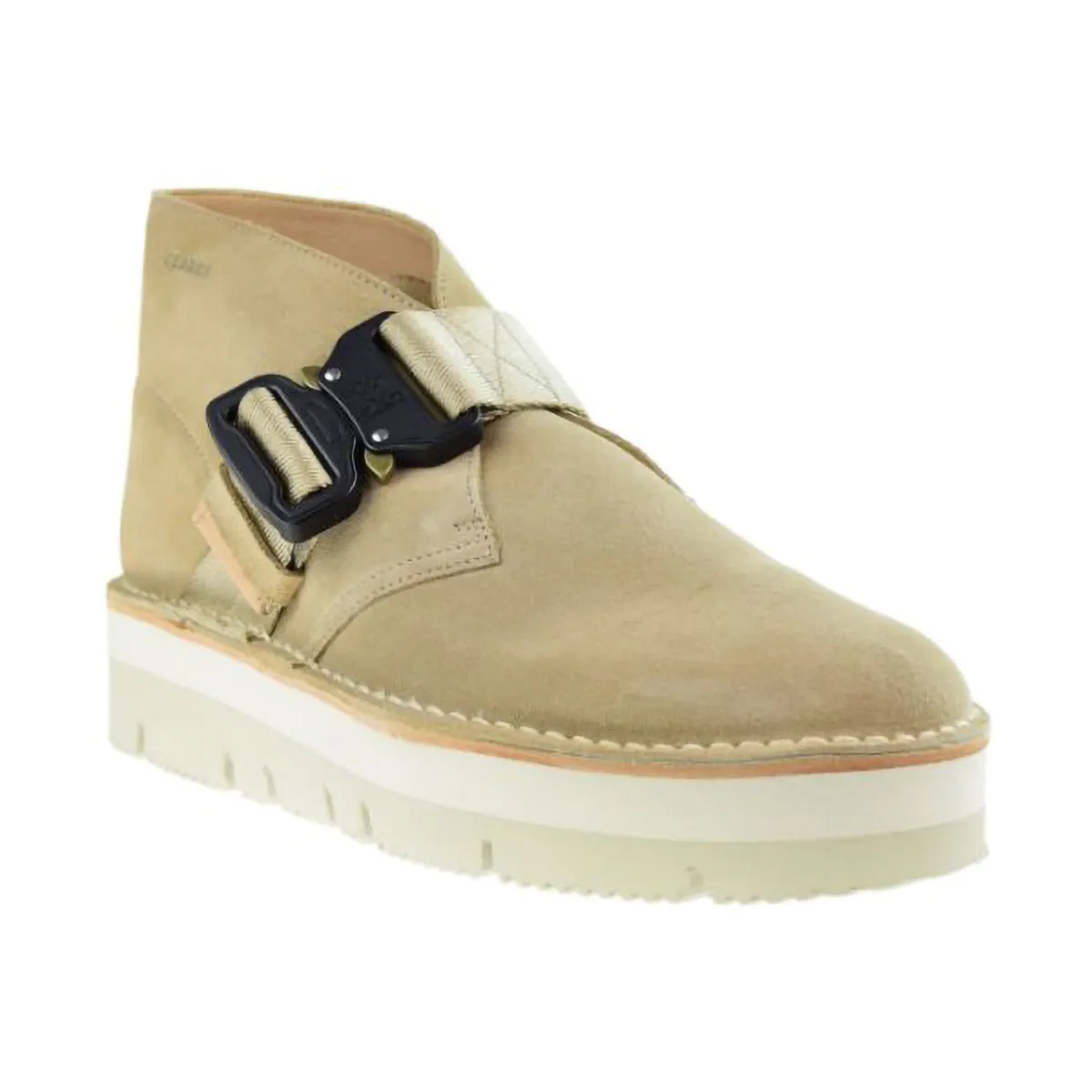 Clarks Desert Strap Men's Shoes Beige Suede