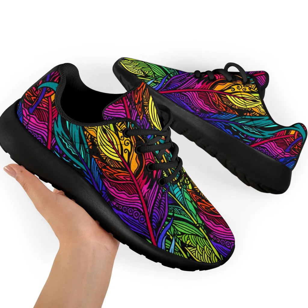 Colorful Feathers Sport Sneakers