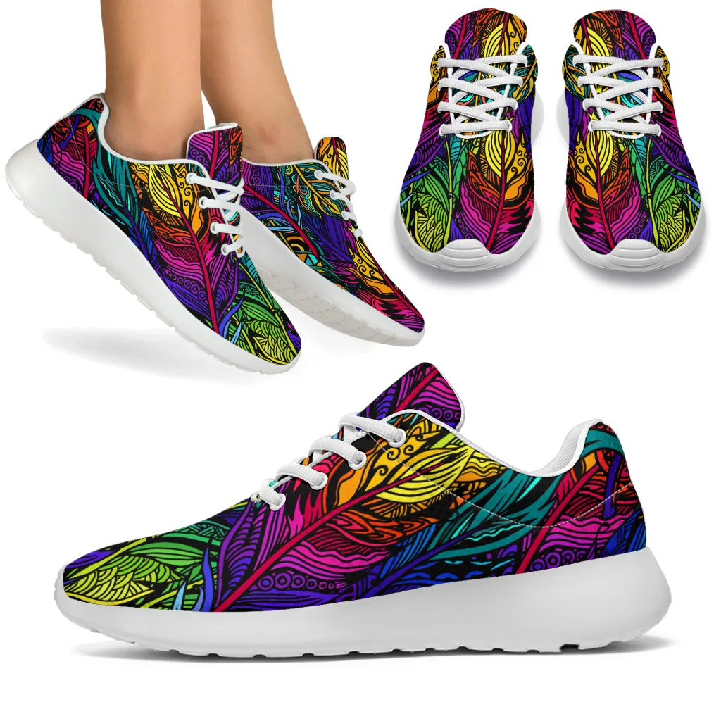 Colorful Feathers Sport Sneakers