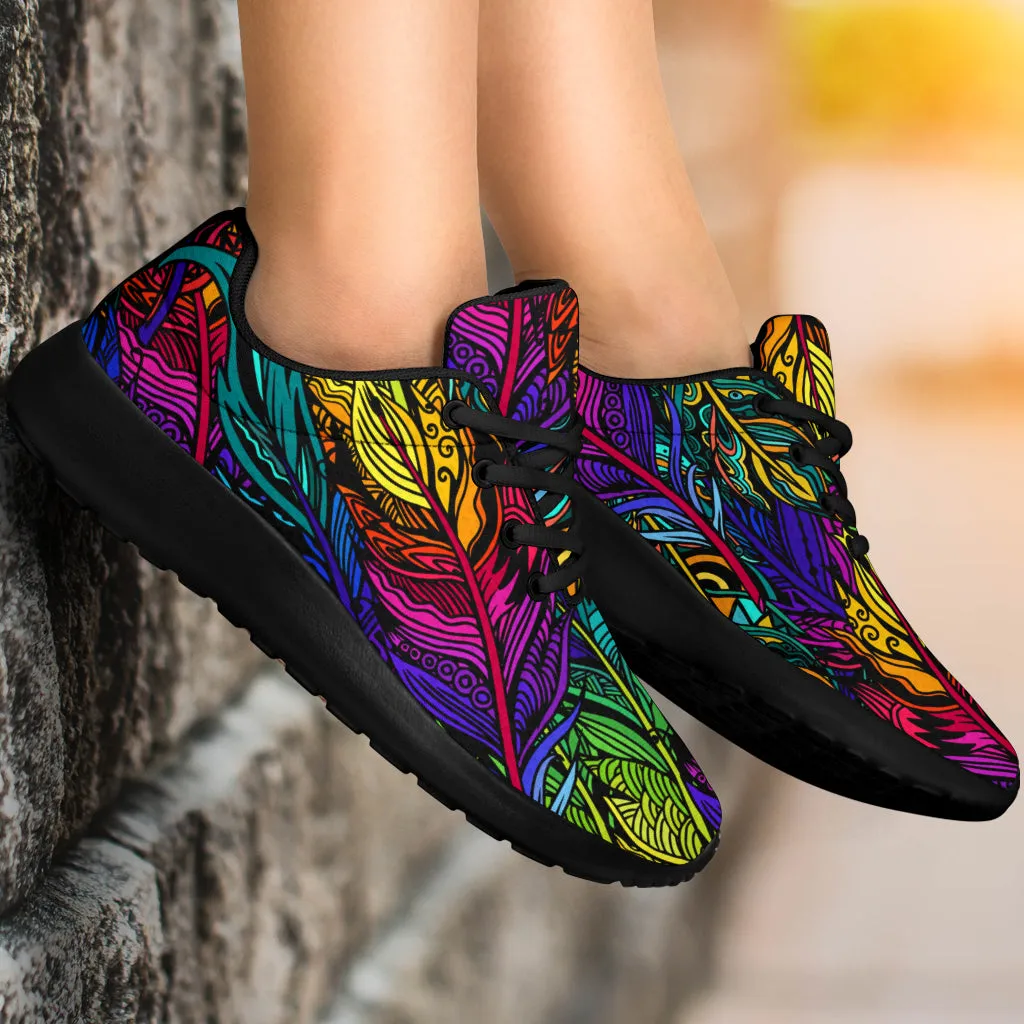 Colorful Feathers Sport Sneakers