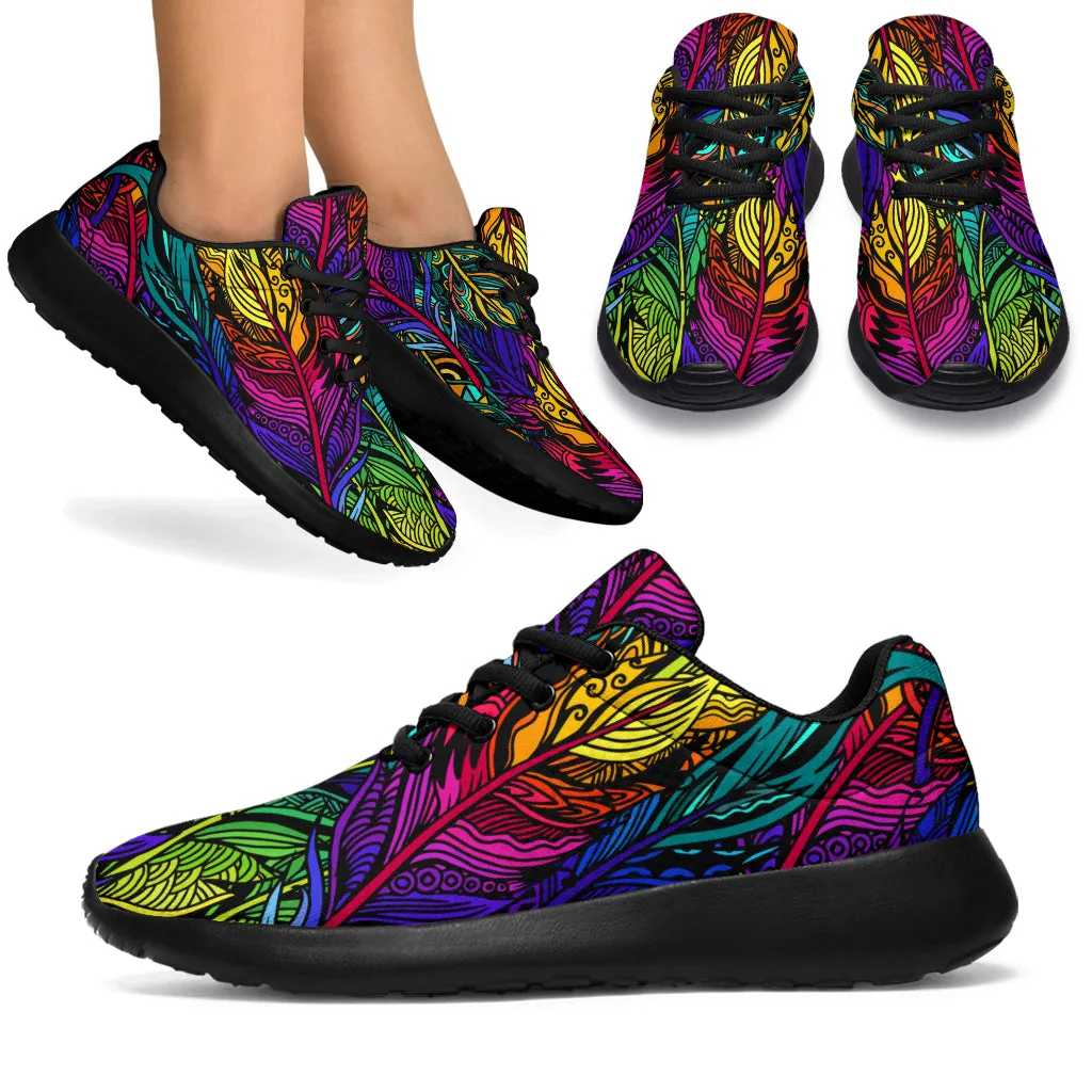 Colorful Feathers Sport Sneakers