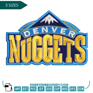 Denver Nuggets Embroidery Design – Mile High Logo in 3 Sizes