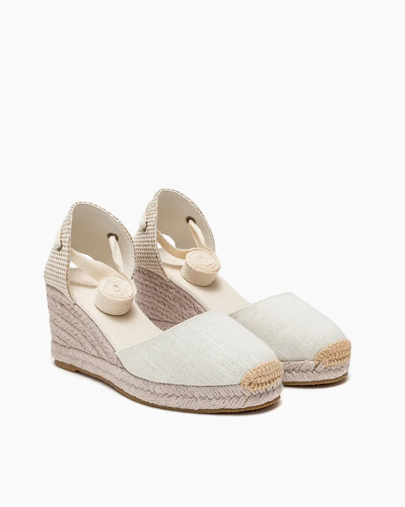 Espadrille Wedge Platform Lace Up Slingback Sandals