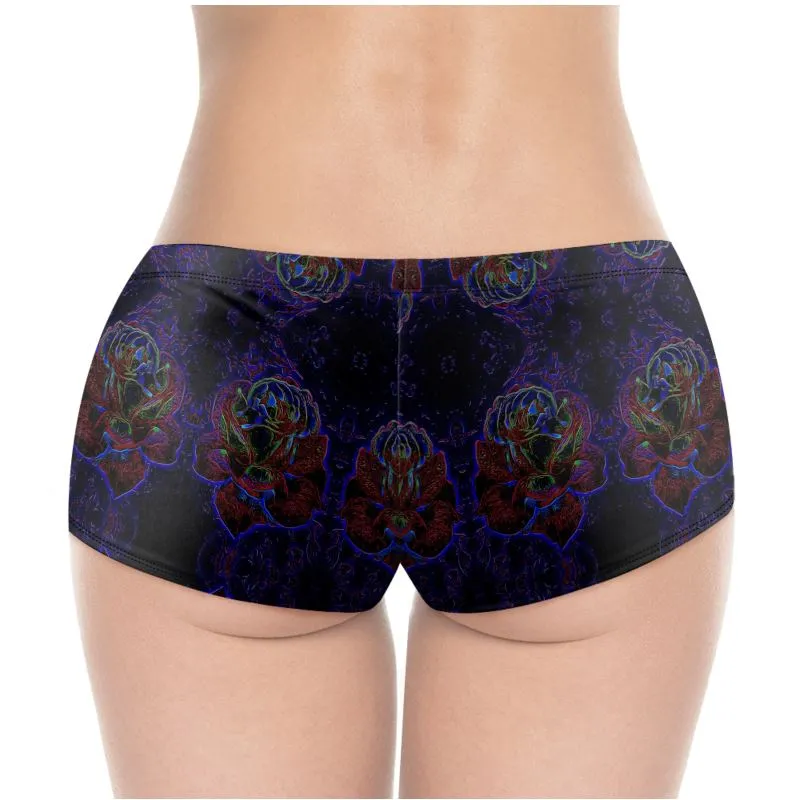 Floral Embosses: Roses 01 Patterned Designer Hot Pants