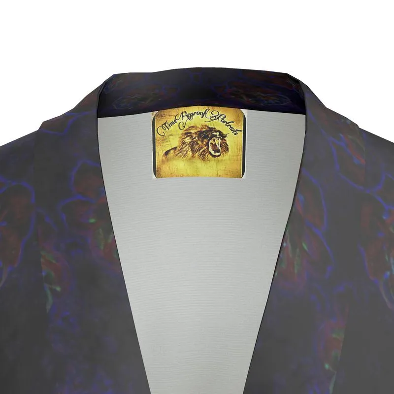 Floral Embosses: Roses 01 Patterned Ladies Designer Wrap Blazer