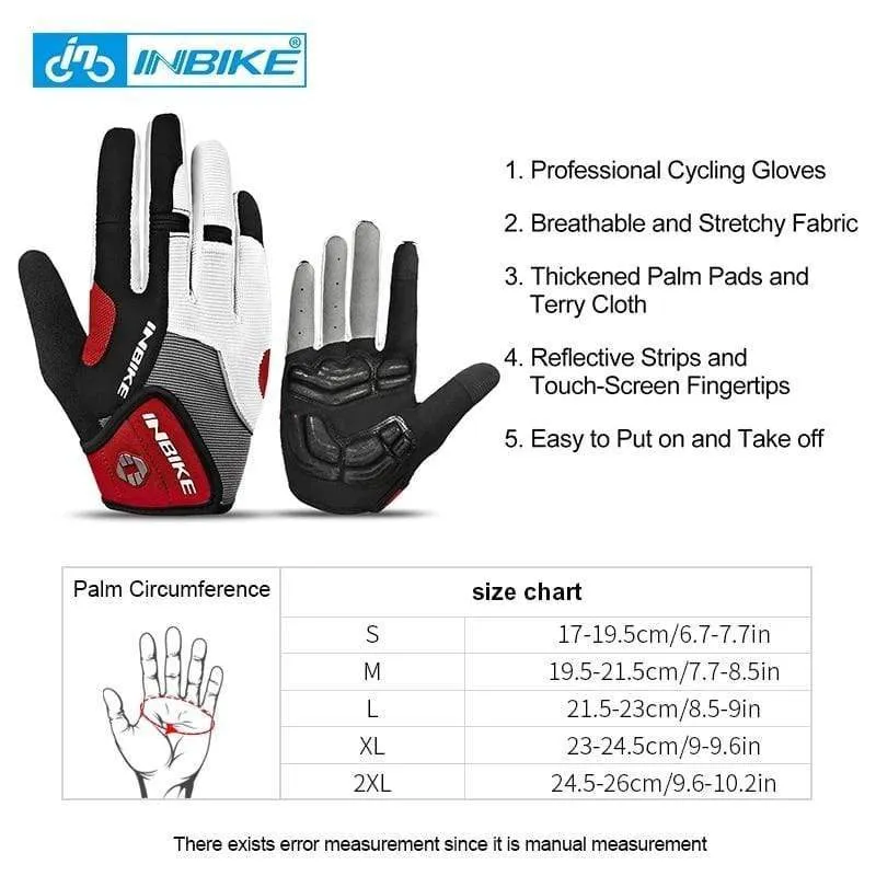 Gel Padded Cycling Gloves Full Finger Road Bicycle Outdoor Sports Skiing Gloves Men Women Racing Climbing MTB Bike Gloves