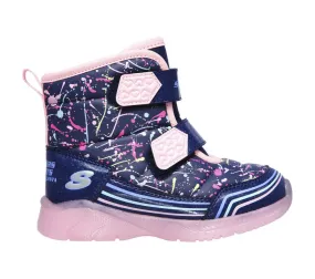 Ghete sport, fete, SKECHERS WATER REPELLENT Illumi Brights Power Paint, 302653N-NVMT bleumarin, piele ecologica