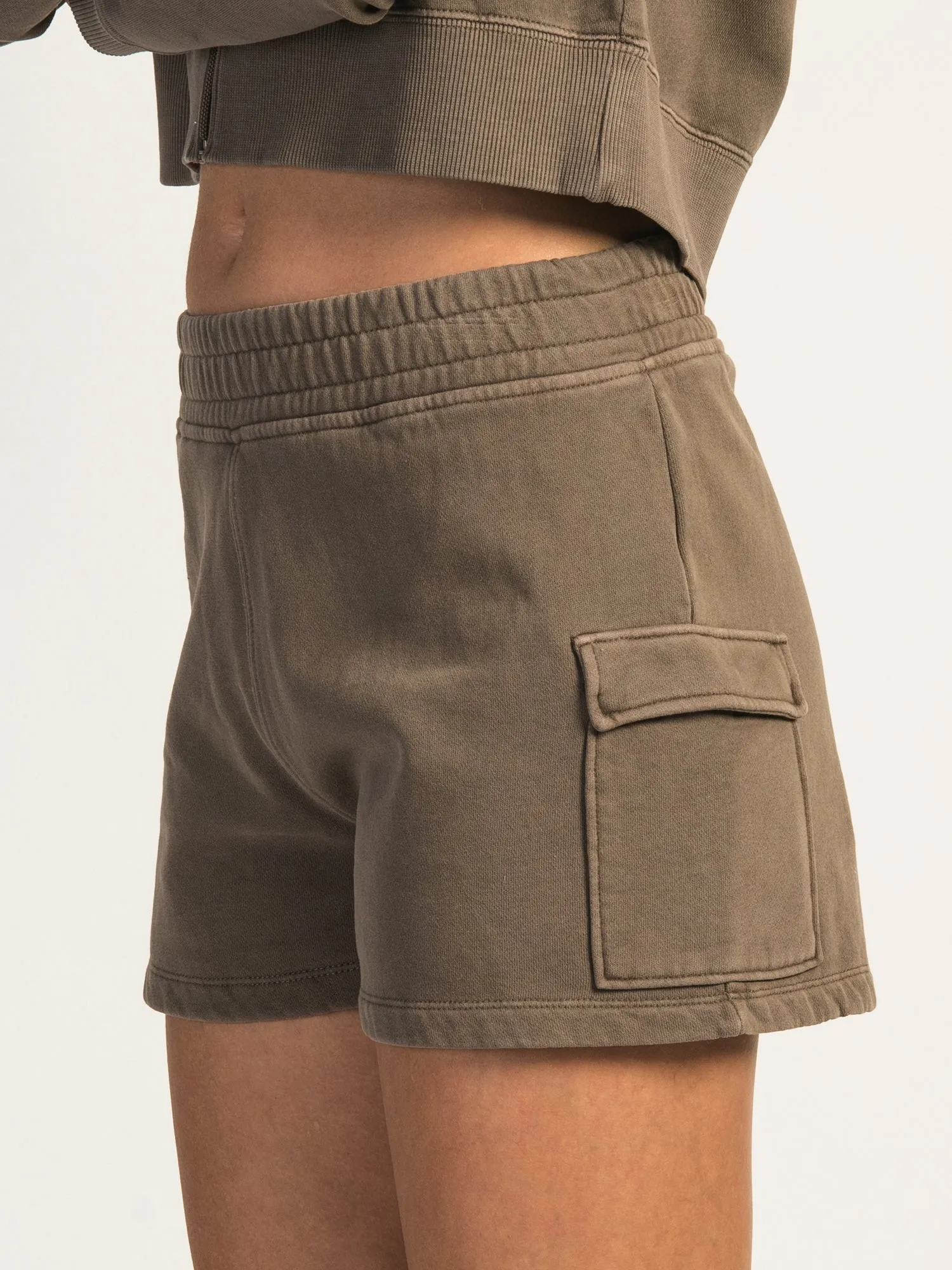 HARLOW HEIDI FLEECE SHORT - MUSHROOM