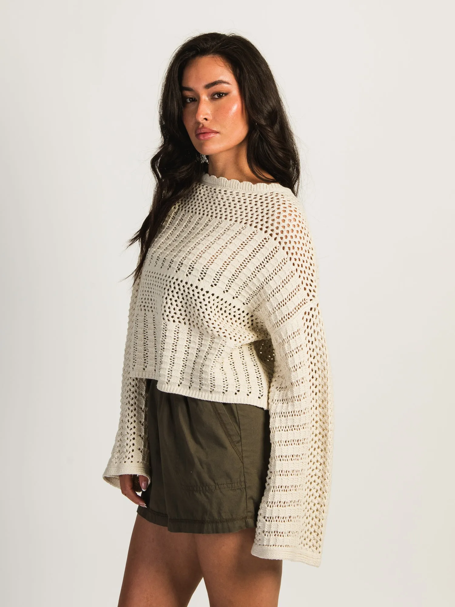 HARLOW LAYLA LONG SLEEVE CROCHET - CREAM