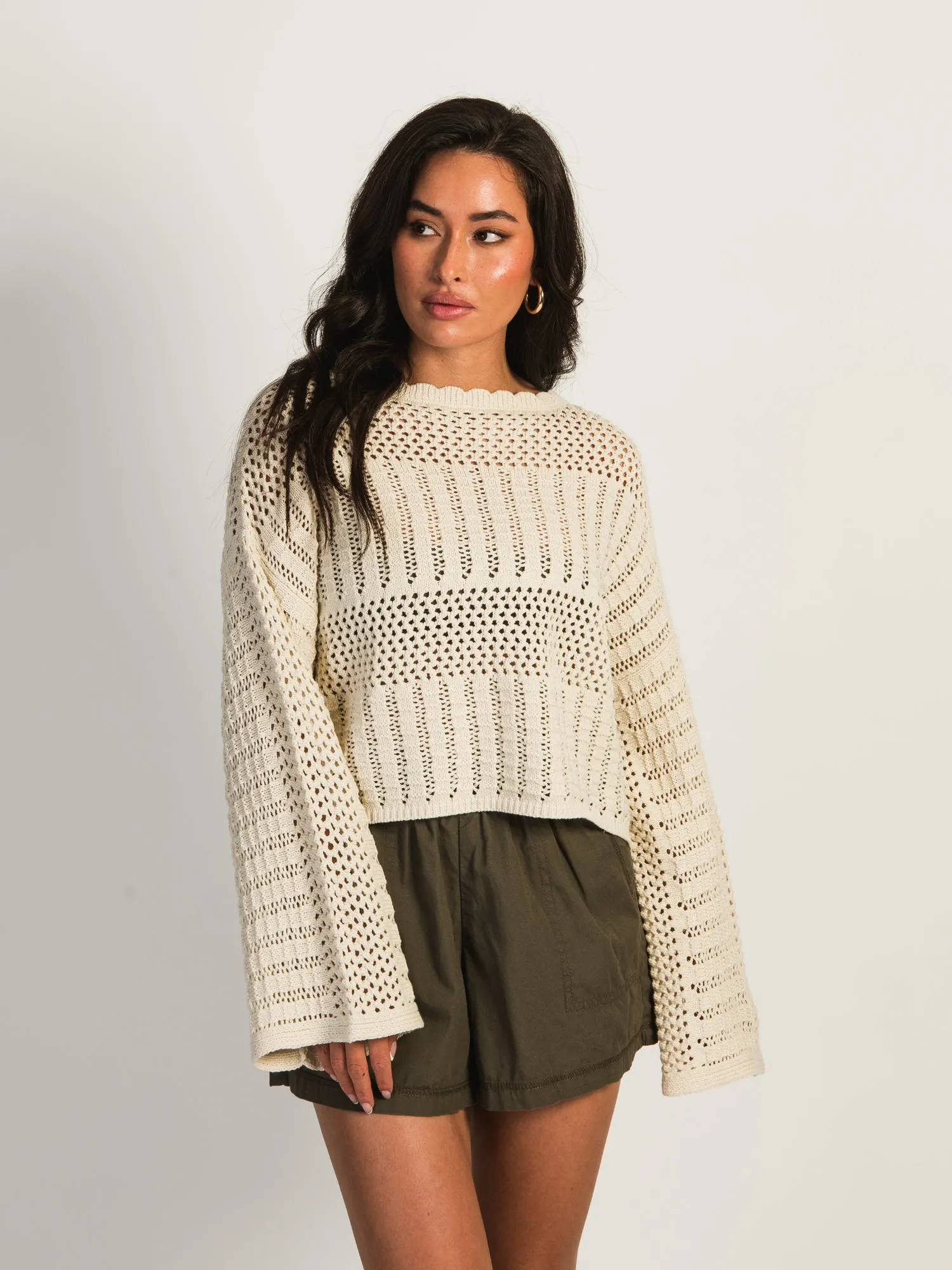 HARLOW LAYLA LONG SLEEVE CROCHET - CREAM