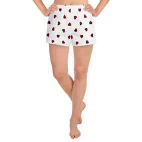 Hearts Print Women's Athletic Short Shorts