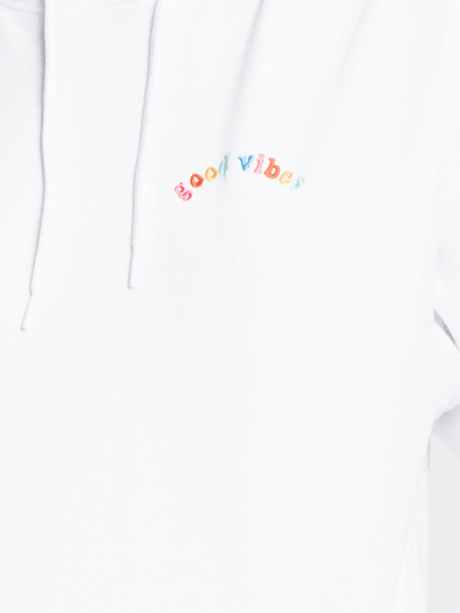 HOTLINE APPAREL UNISEX WOGOOD VIBES EMBROIDERED HOODIE - WHT - CLEARANCE