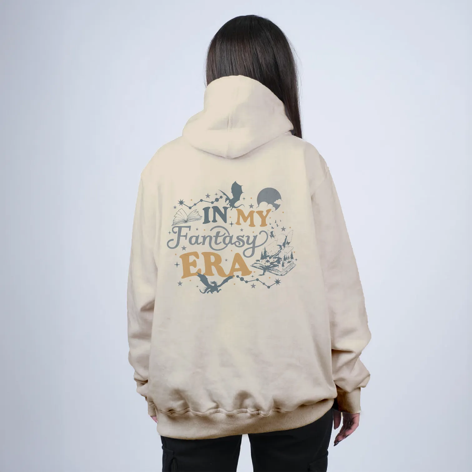 In My Fantasy Era Front and Back Print Dragon Gildan Hoodie