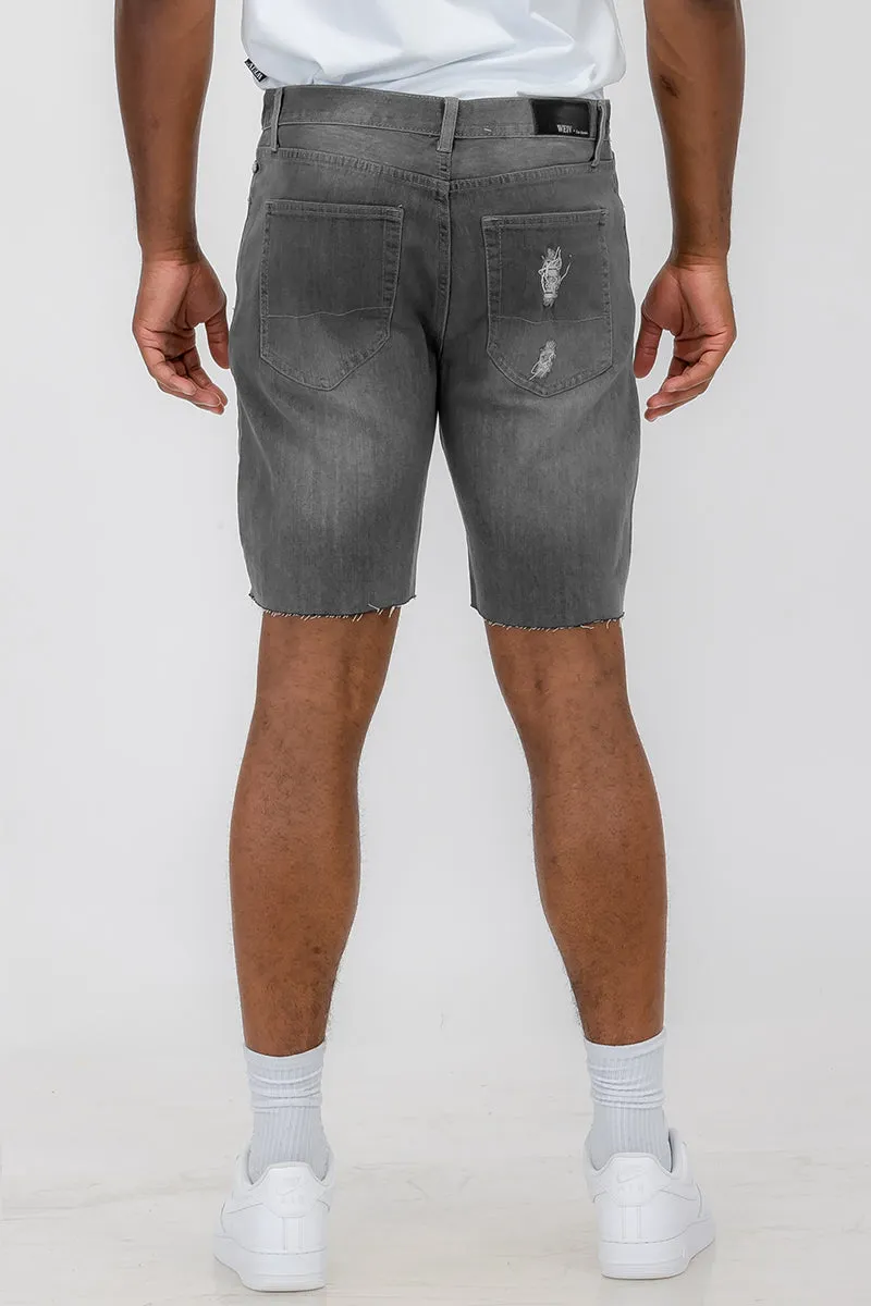 Mens Distressed Denim Shorts