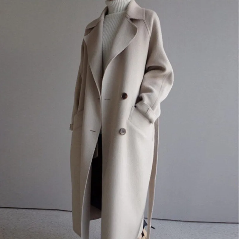 New Autumn Winter Women Woolen Coat Large Size Loose Woolen Coats