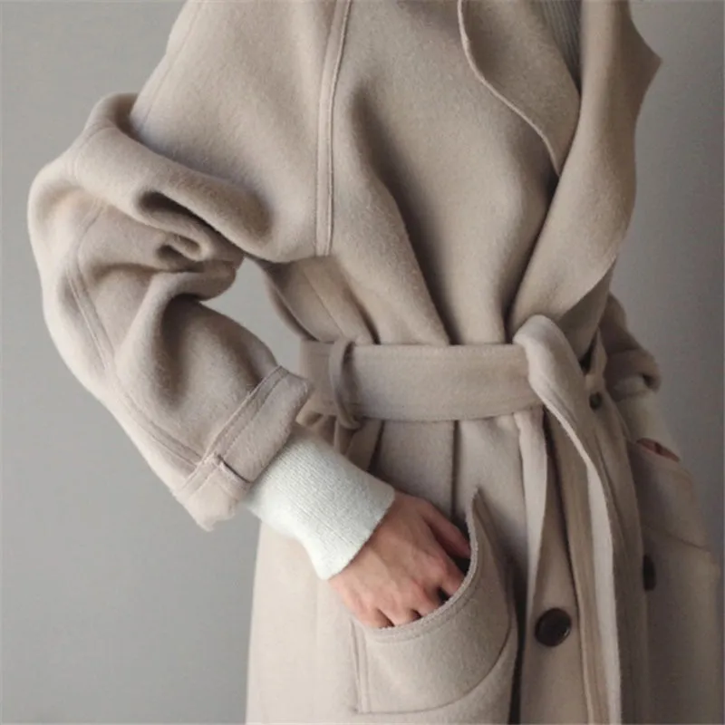 New Autumn Winter Women Woolen Coat Large Size Loose Woolen Coats