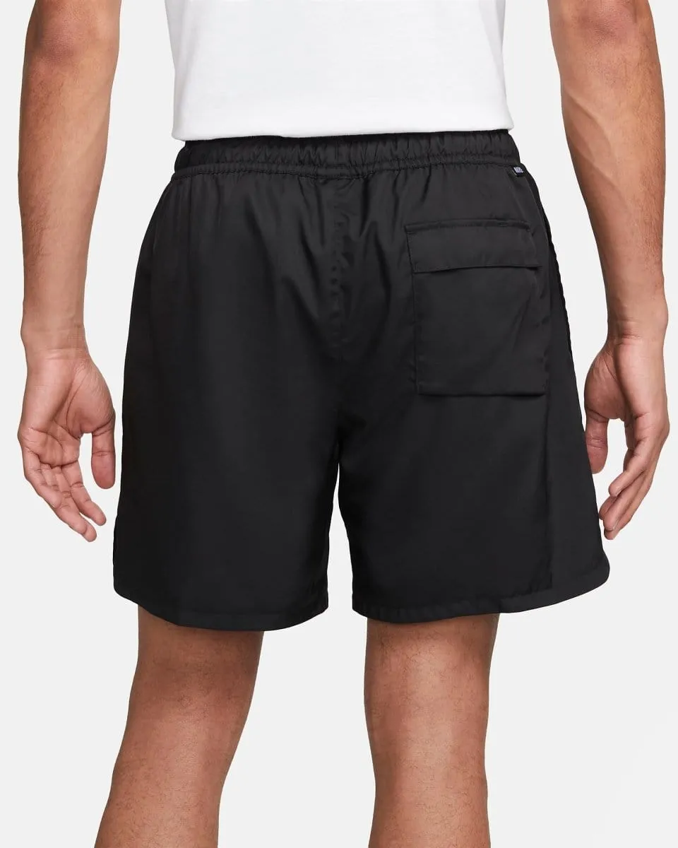 NIKE MEN'S SPORTSWEAR SPORT ESSENTIALS BLACK WOVEN LINED FLOW SHORTS