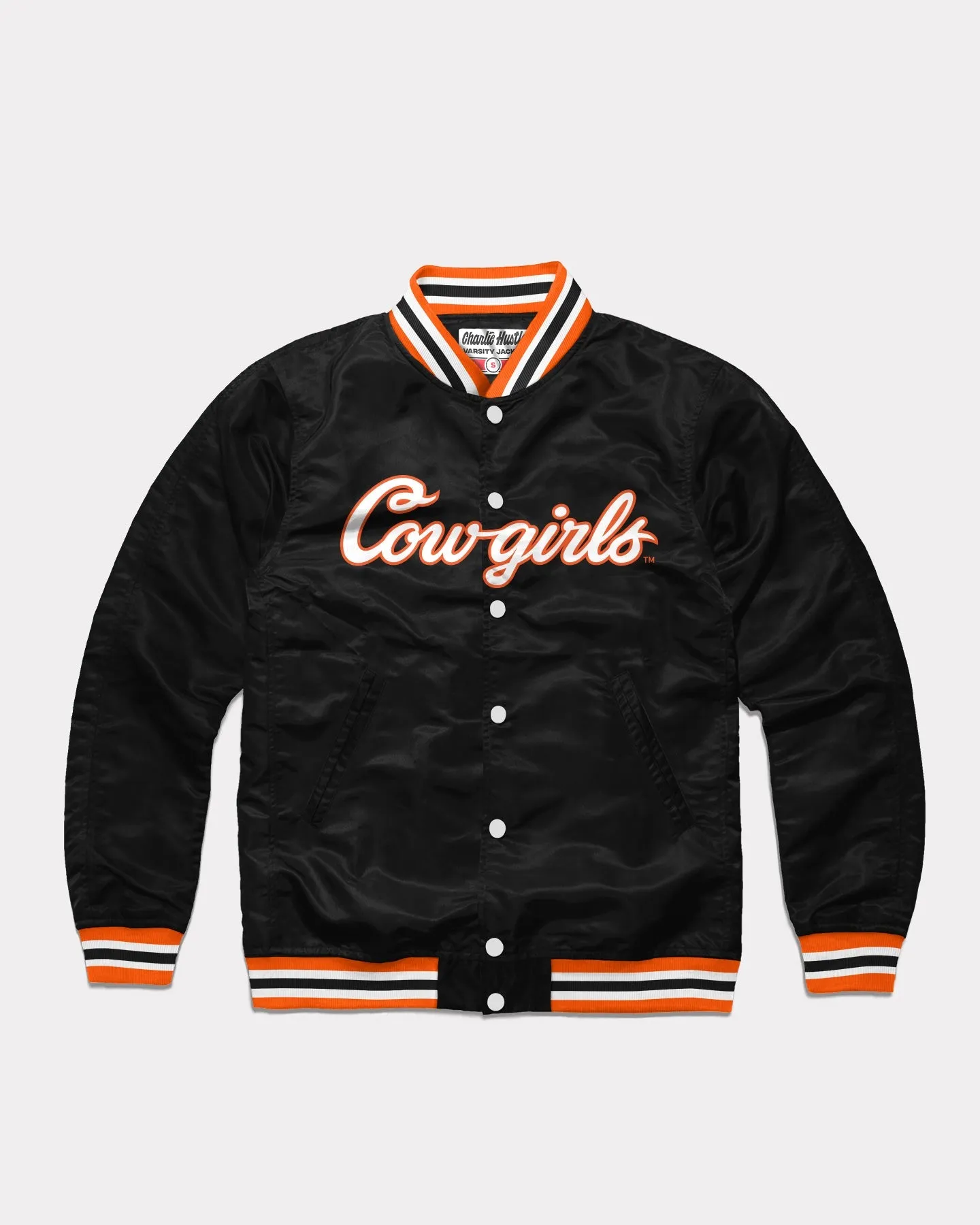 OSU Cowgirls Script Black Varsity Jacket