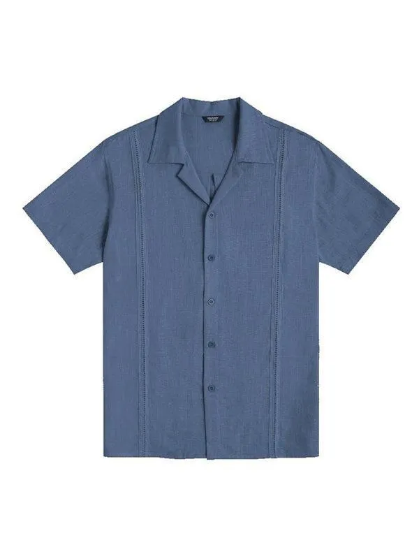 Plain Stitched Linen Shirt for Men