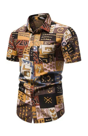 Printed Short Sleeve Men Shirt