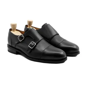 Shajara Gy - Men's Black Calf Leather Double Monkstrap