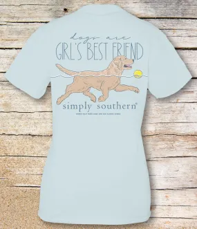 Simply Southern 'Dogs Are Girl's Best Friend' Short Sleeve Shirt with Golden Lab