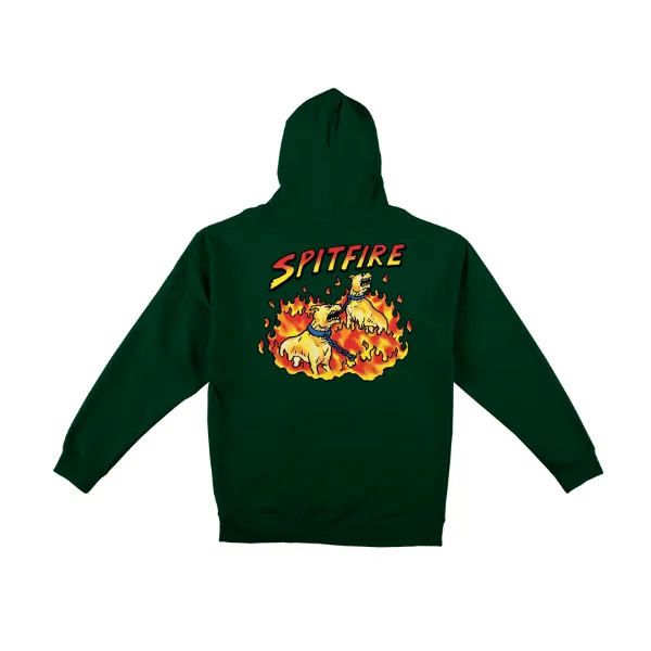 Spitfire Hell Hounds II Hoodie - Dark Green/Multi