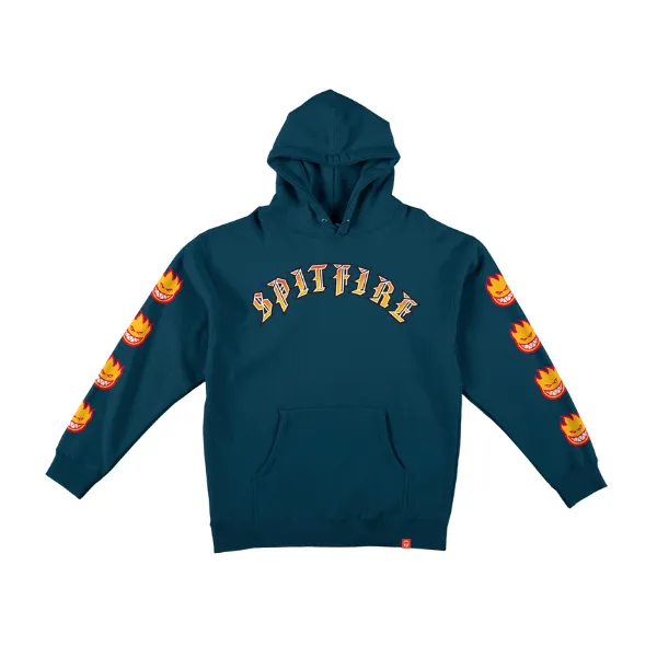 Spitfire Old E Bighead Fill Sleeve Hoodie - Slate Blue