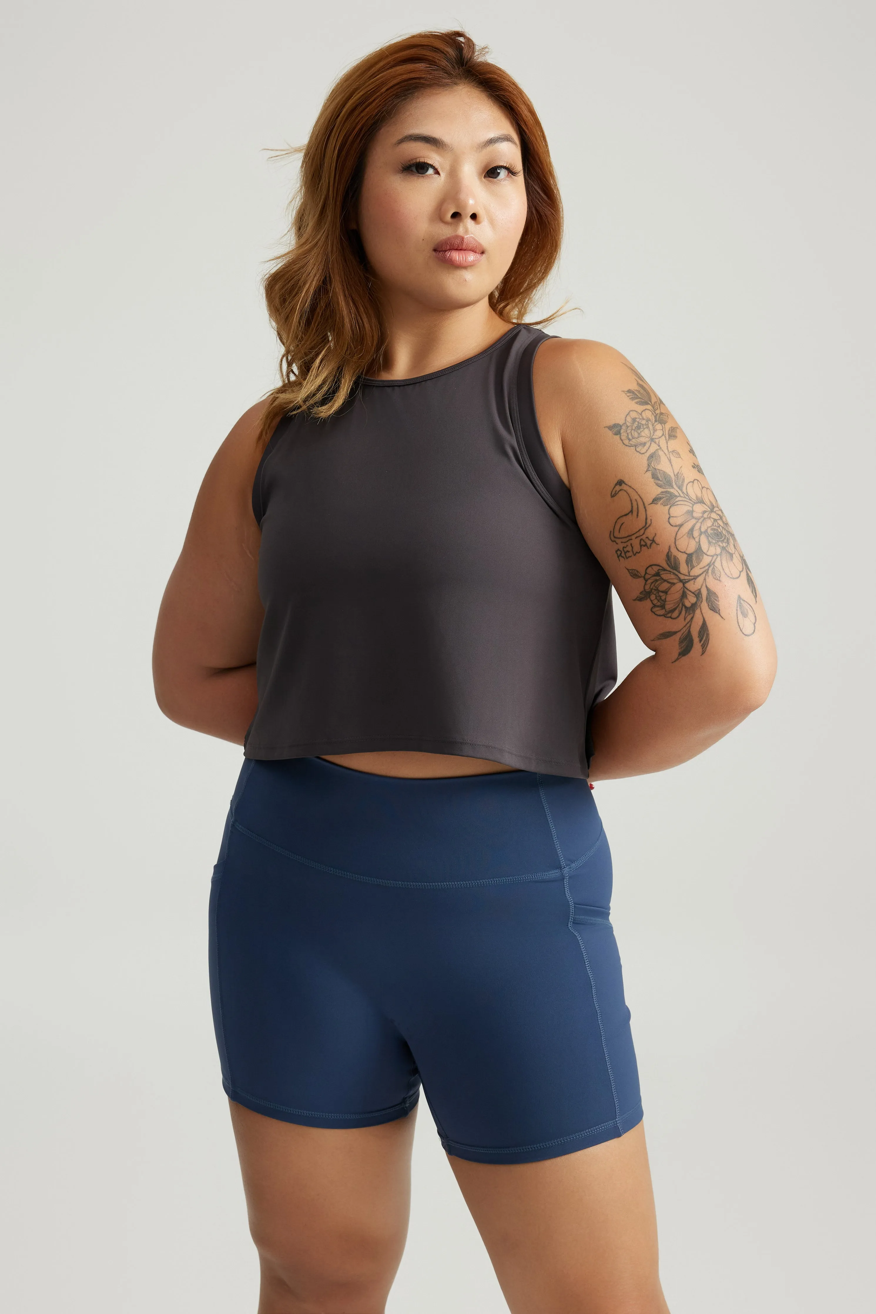 Sport Crop Top in Truffle