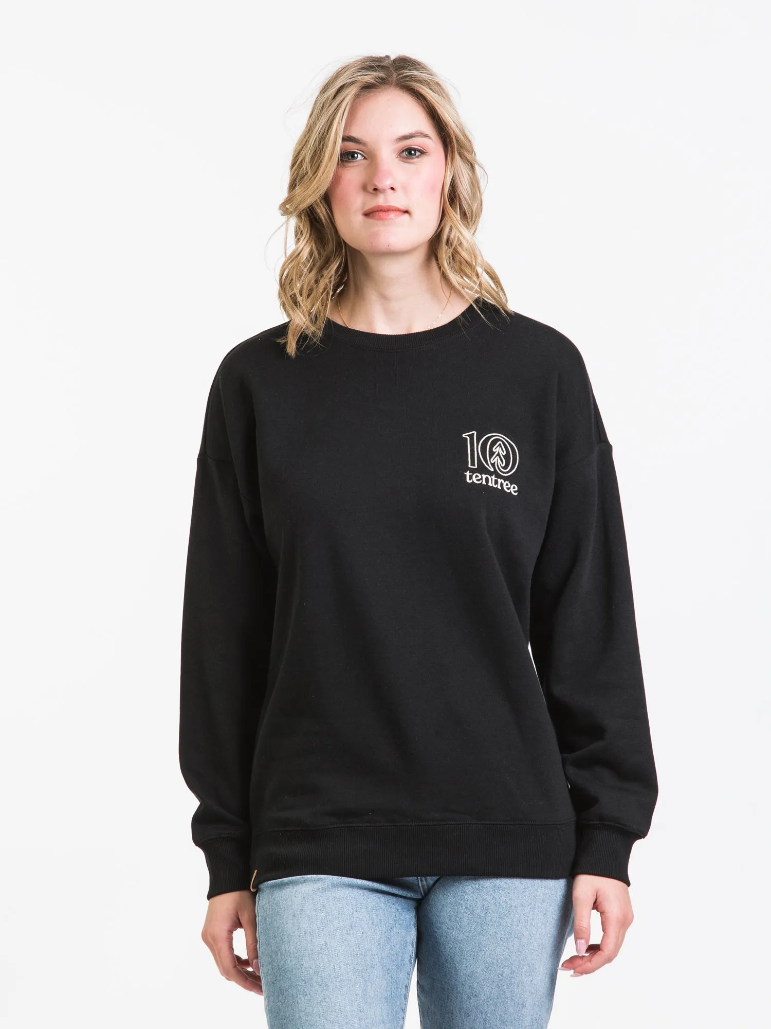 TENTREE EMBROIDERED LOGO OUTLINE OVERSIZED CREWNECK SWEATER - CLEARANCE