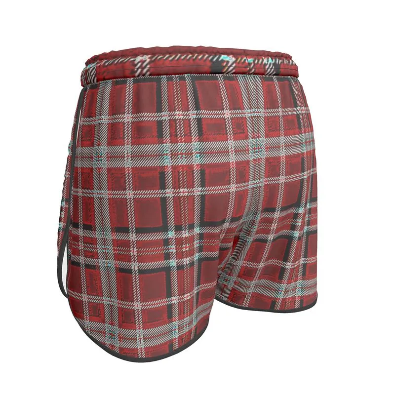 TRP Twisted Patterns 06: Digital Plaid 01-05A Ladies Designer Running Shorts