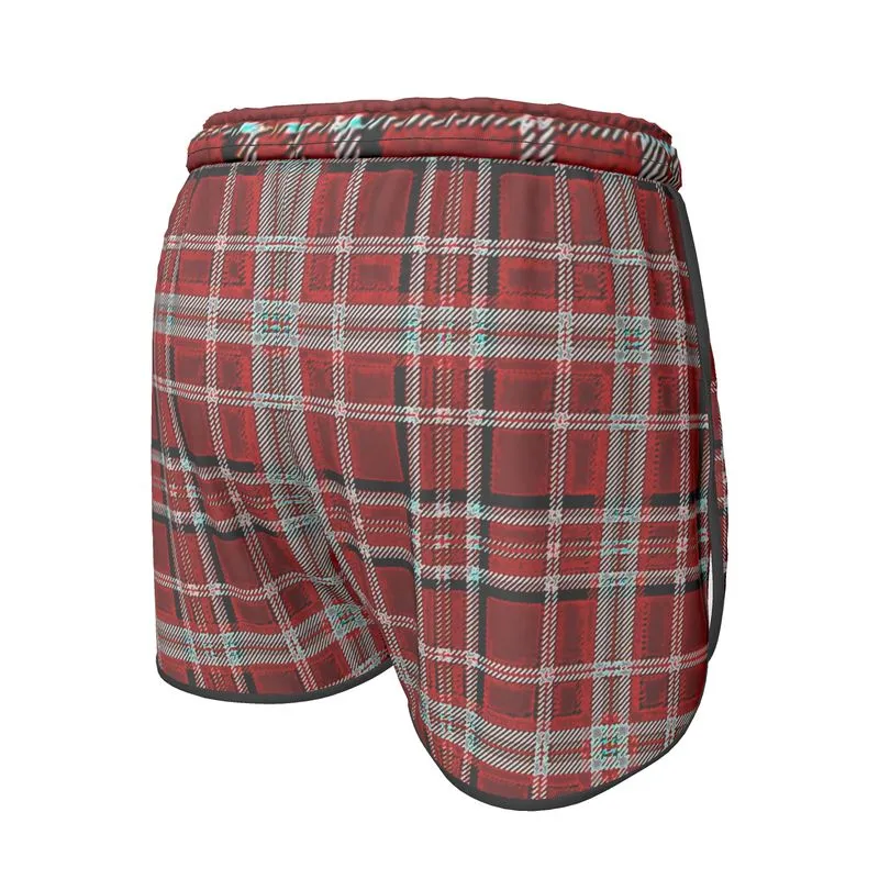 TRP Twisted Patterns 06: Digital Plaid 01-05A Ladies Designer Running Shorts