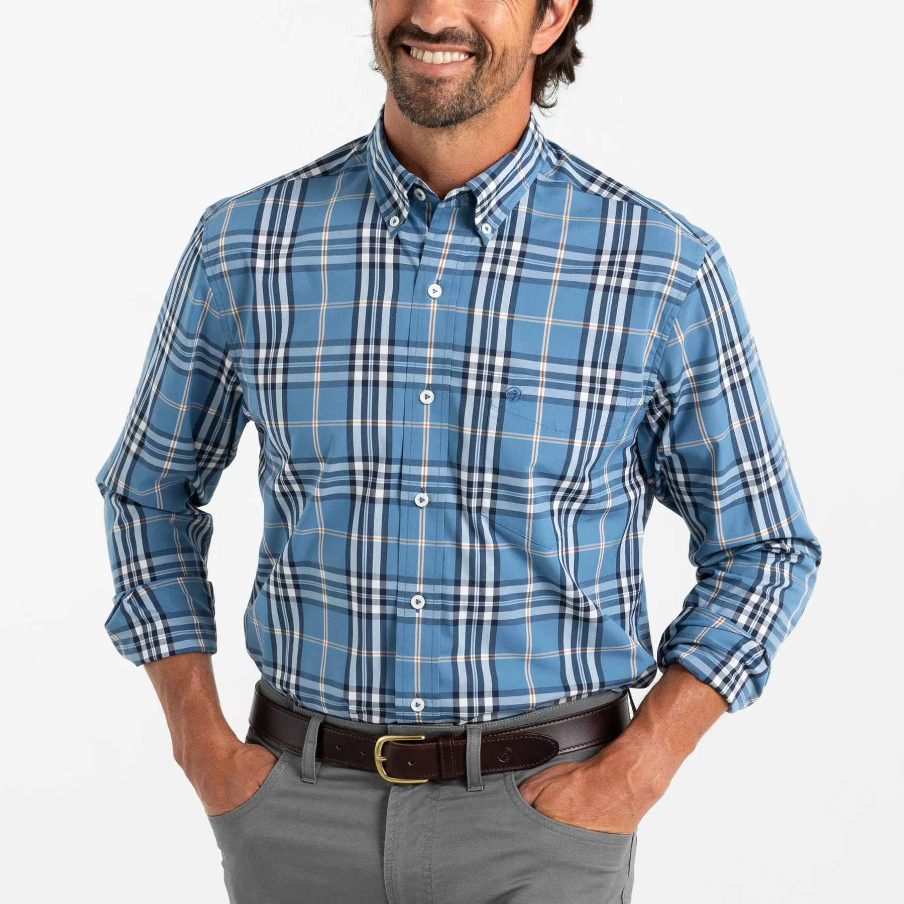 Tully Plaid Performance Poplin Sport Shirt