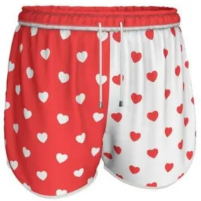 Two-tone Heart Print Women's Running Shorts