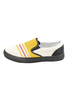 Two-toned Striped Men's Slip-on Canvas Shoes