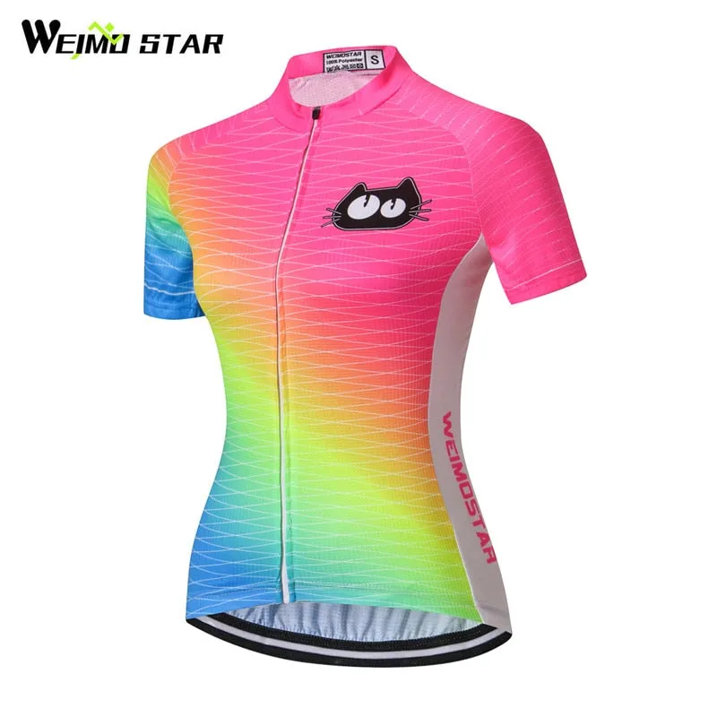 Weimostar Short Sleeve Cycling Jersey Women Breathable mtb Bike Jersey Shirt Quick Dry Riding Cycling Clothing Bicycle Clothes